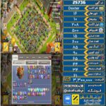 اکانت کلش آف کلنز تاون هال 16 لول 208 کد 25736